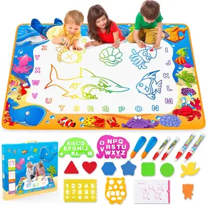 Water Doodle Mat - Doodle Toy, Water-Based Magic Pens, Educational Arts & Crafts Tool for 2-7 Year Old Toddlers Gift Item
