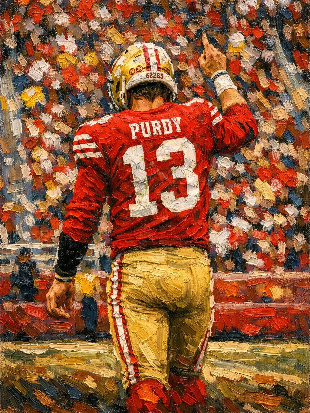 San Francisco 49ers Purdy 13x19 Oil Painting Print