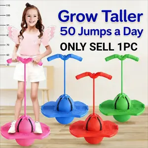 Toys Bouncing Ball With Handle Pump Balance Platform Bouncy Jump Pogo Ball, High Jump Toy Bounce Jump Trick Board Pogo Bouncing Ball Safe and Fun Pogo Stick for Kids Boys Girls and Adults for Indoor Outdoor Sports, Inflatable Fitness Toy Gift