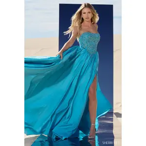 Sherri Hill Strapless Basque Waist Ballgown 56830