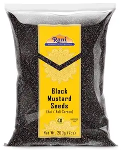 Rani Black Mustard Seeds Whole Spice (Kali Rai) 7oz (200g) ~ All Natural | Gluten Friendly | NON-GMO | Kosher | Vegan | Indian Origin