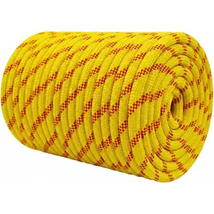 1/2 Inch Arborist Rigging Rope (150 Ft) - Static Polyester Bull Rope for Tree Climbing, Nautical Rigging & Swings (Yellow)