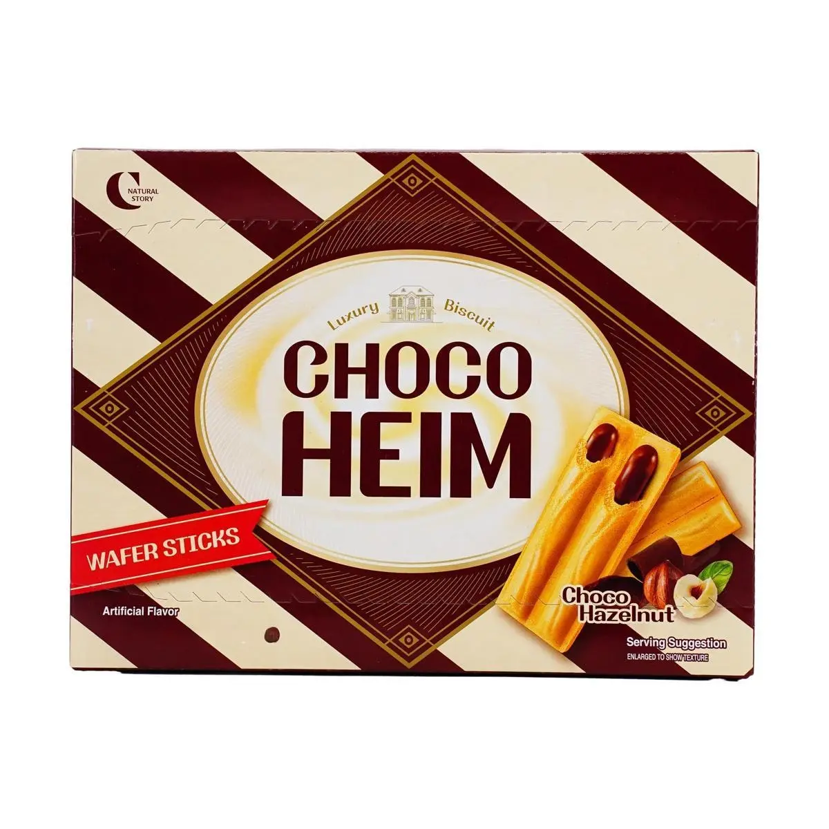 CROWN Korean Chocolate Hazelnut Wafer Rolls 284g -  K-Pop Snack, Crispy Creamy Wafer Cookies