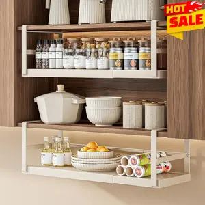Hanging Under Shelf Storage Basket, Adjustable Width Under Cabinet Add-on Storage Racks, Heavy Duty Slide-in Baskets Organizer for Cabinet Pantry Kitchen Cupboard Desk, White storage  rack Hangable house organizers scalloped baskets