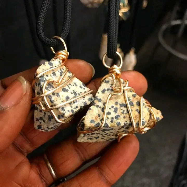 (Rare) Raw Dalmation Crystal Neck Piece
