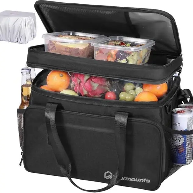 48 Cans(30L) Bag with Top Storage - black