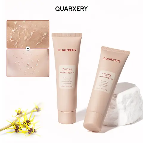 QUARXERY Soft Exfoliating Gel Face Scrub & Peel - Gentle Exfoliant with Exfoliating Formula, Botanical Extracts, Gel Texture, Bump & Impurity Remover, Dead Skin & Clogged Pores Treatment, Smooth & Moisture-Boosting Face Exfoliator Scrub, 50g