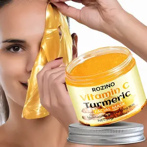 ROZINO Vitamin C Turmeric Peel-Off Mask 50ml - Brightening & Deep Cleansing Facial Treatment for Oily Skin Care Smooth Daily Fragrance Herbal Peeling Radiant Soothing
