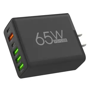 6 Ports PD Fast Wall Charger, QC3.0 Type C PD USB C Hub Power Charger Adapter charging Plug