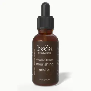 Beela Beautyworks Coconut Bloom Nourishing End Oil - Smooth Tame Protect with Jojoba Argan & Vitamin E for Dry Damaged Hair 2 fl oz