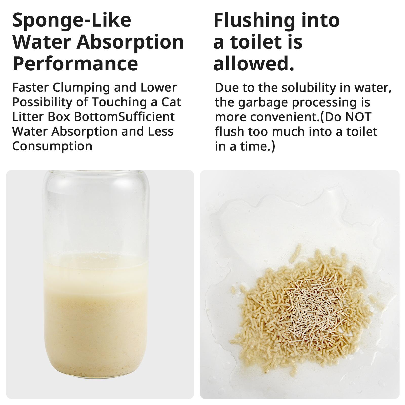 Flushable Natural Tofu Cat Litter, Low Dust Odor Control Cat Litter Suitable for All Cat Species