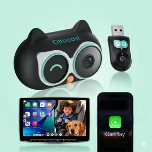 Ottocast Baby Car Camera Wireless CarPlay Adapter 1080P HD Rear Seat Monitor Display on Car Screen 150°Wide Angle No-Glow Night View, Safety for Kids & Infants
