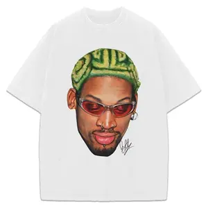 Dennis Rodman Zig Zag Green Hair Hollywood 90's Vintage Design T-Shirt, Graphic Tee, Unisex Cotton Tee, Available, Womenswear Menswear, Top Shirt, Crewneck Tee Casual Shortsleeve