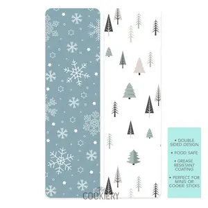 Snowflake Winter Grease- Resistant Food Safe Cookie Card Backers