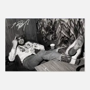 Hank's W. JR Art POSTER Hank'- Poster H_ank Wiliams Jr. Retro Print Habits Old and New Poster