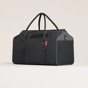 Porto Cat Carrier - Soft-Sided, Water-Resistant Canvas, Breathable Mesh Windows, Removable Faux Shearling Bedding, Cat Travel Bag