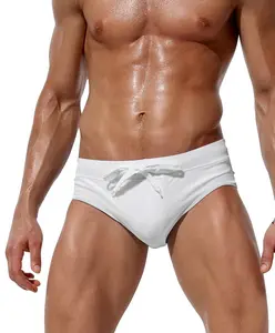 Bely Men’s Quick-Dry Triangle Aquatic Swim Shorts, Featuring a Back Pocket and Stylish Zipper Design, for Beach Swimming, Aquatic Men's Shorts