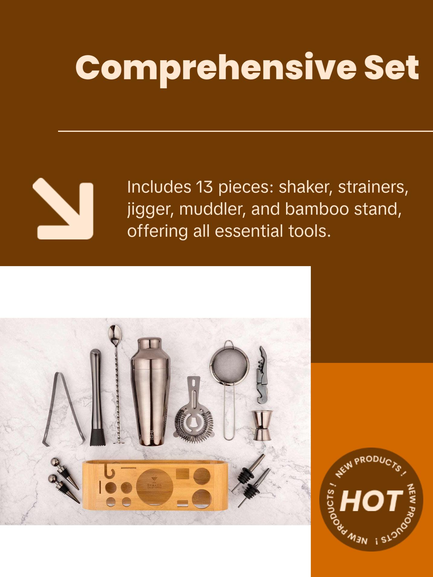 Custom Engraved Cocktail Shaker Set,Personalized Barware for Him,Her, Dad,Mom,Groomsman,Bridal,Bachelor Party & Wedding Gift,Christmas Gift