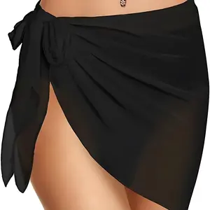 European and American summer women's short sarong beach chiffon wrap skirt outdoor women's cover-up swimwear