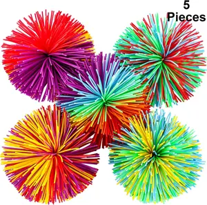 5 Pack Sensory Stress Balls – Fidget Toy Set for Kids & Adults, Soft Squishy Rainbow Bouncy Balls – Anxiety & ADHD Relief, Party Favors & Birthday Gifts Multicolor (2.75″)