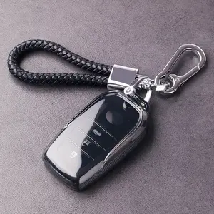 Soopcase for Toyota Key fob Cover With Keychain for Toyota Key fob Case fit for 2019-2024 Venza, RAV4 Prime, Land Cruiser, fortuner, Grand Highlander, Corolla Cross, Hilux