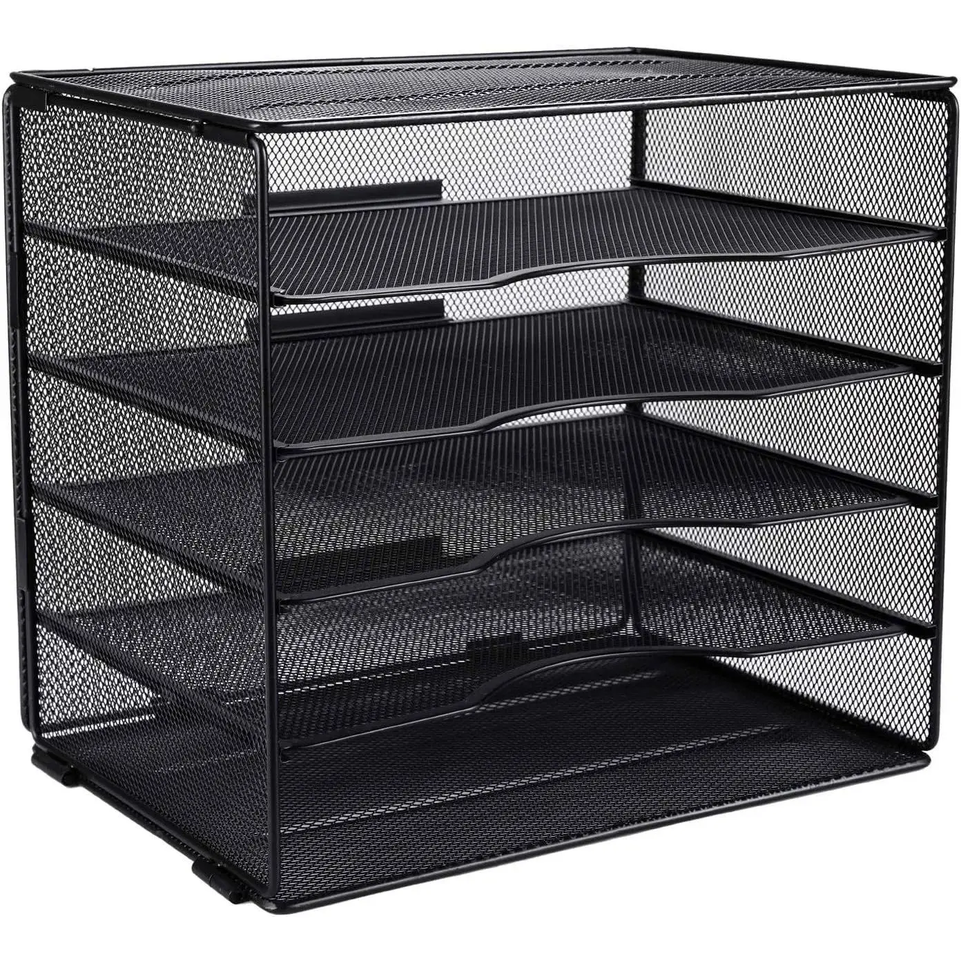 Mesh Desk File Organizer 5 Tier Office Letter Tray Document Paper Sorter, Black