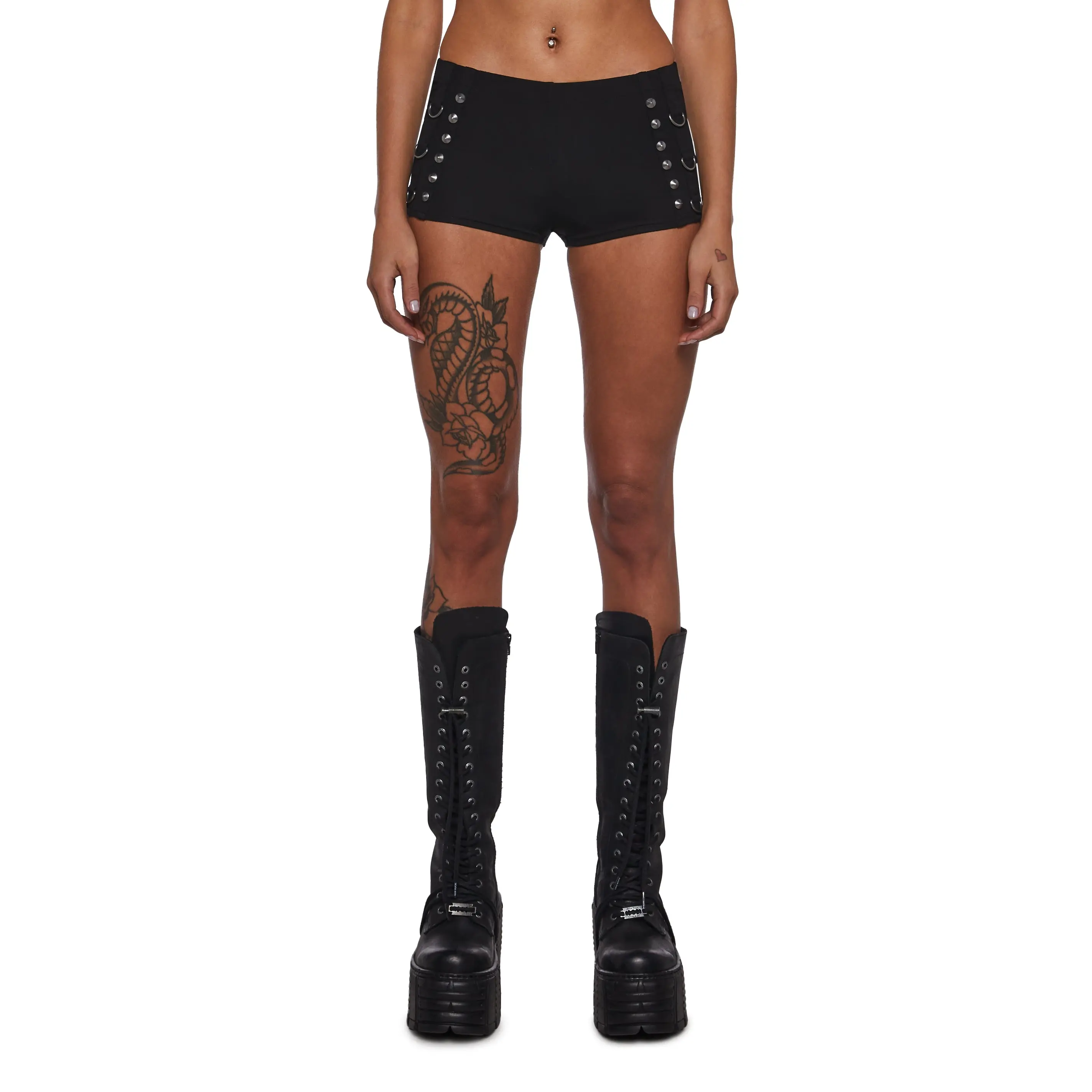 Ego Micro Shorts With Hardware - Black Ego Micro Shorts With Hardware - Black