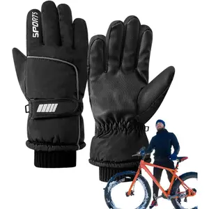 Women's Warm Insulated Ski Gloves, Touchscreen Compatible - Winter Sports Gloves with Wrist Strap and Zipper Closure, Ergonomic Design for Skiing, Snowboarding, Cycling, Snowshoeing