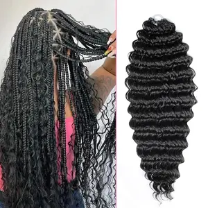 [Miracle Knots Crochet Hair] Synthetic Miracle Knots Hair Extensions Deep Curly Crochet Hair Pre-Separated 85g/Pack (50 Strands Per Pack）– Knotless Boho Braids, 4-5 Packs for Full Head, Textures Protective Hairstyles For Black Women
