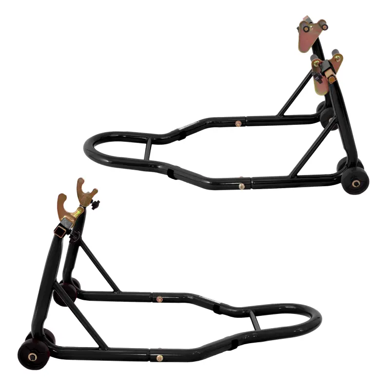 Motorcycle Front & Rear Stand, Front Rear Combo Stand Universal Wheel Lift Stand Swingarm Spool Lift Stand Paddock Stand(Black)
