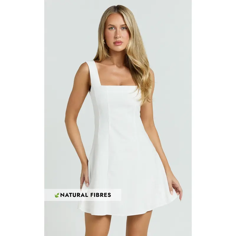 open-back a-line mini dress in auburn brown - TikTok Shop