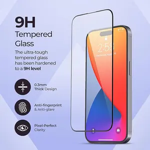 Screen Protector Compatible with iPhone 17 16 15 14 13 12 11 Pro Max Plus Air, 9H Tempered Glass