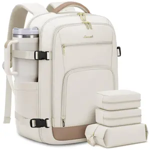 LOVEVOOK Travel Backpack For Women & Men, 40L & 50L Carry On Backpack Flight Approved, TSA Personal Item Travel Bag Fits 17 Inch Laptop, Business Weekender Overnight Waterproof Daypack With 2 Cubes