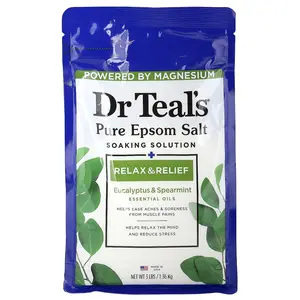 Dr. Teal's Pure Epsom Salt Soaking Solution, Eucalyptus & Spearmint, 3 lbs (1.36 kg) Dr. Teal's Pure Epsom Salt Soaking Solution, Eucalyptus & Spearmint, 3 lbs (1.36 kg)
