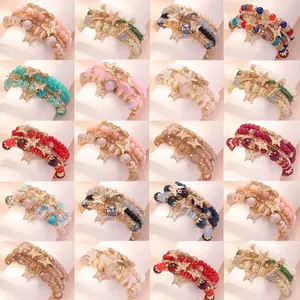 32pcs Mix Elegant Luxury Beaded Bracelets - Colorful Beads, Butterfly Pendant, Ideal Gift for Daily Wear, Parties, Vacation