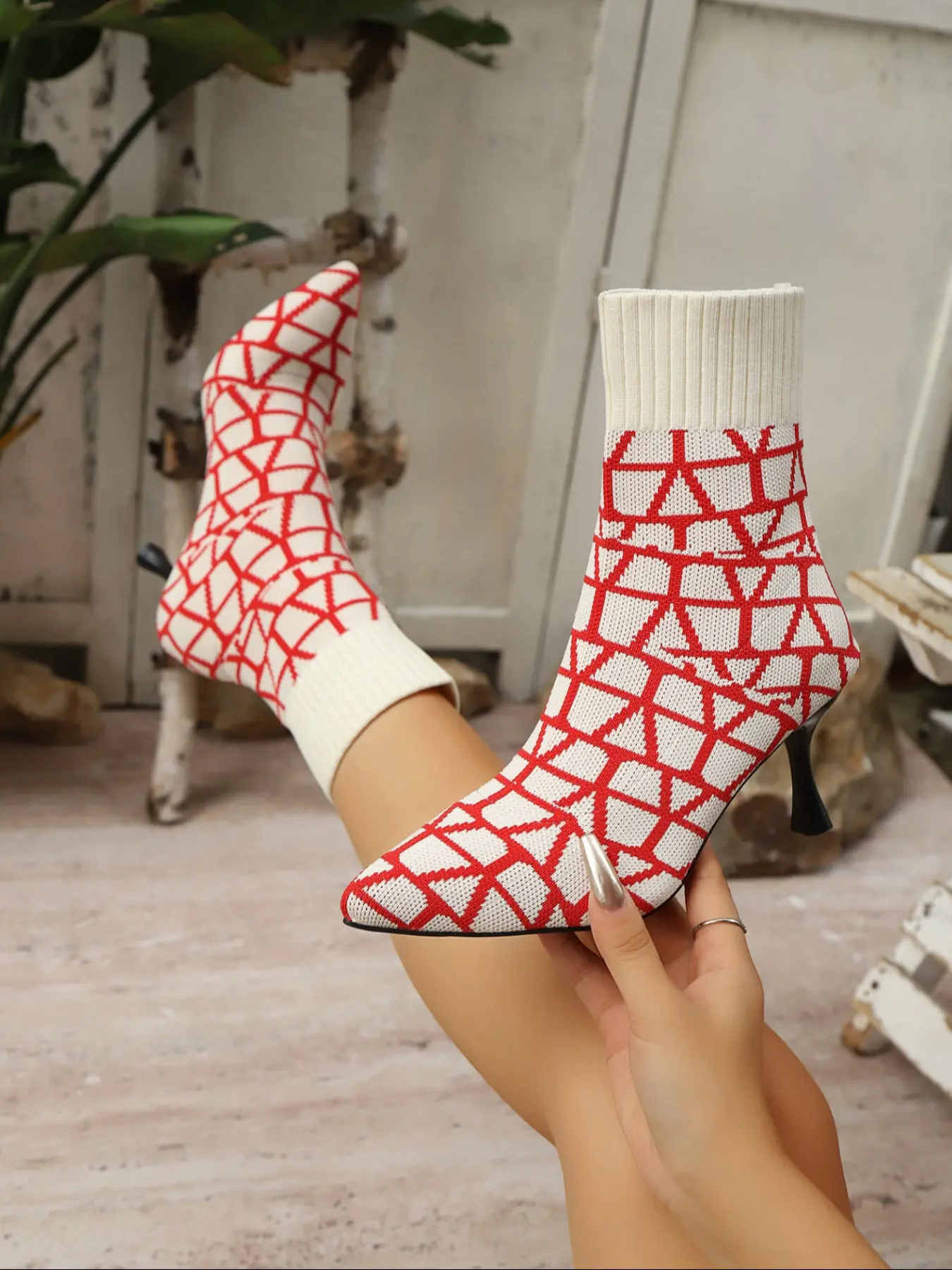 Women's boots, Elegant boots, booties, women's stiletto pointed heels, high heels, stretch-knitted single boots, slim legs, trendy spring and autumn boots, simple versatile women's high heel boots, Fashion boots, a must-have for gifts