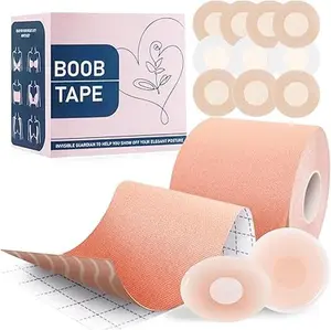 Boob Tape Boobytape For Breast Lift with 1Boobtape 2pcs Nipple Covers Silicone 10pcs Disposable Nipple Pasties