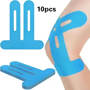 Pre-Cut Knee Sports Tape, 10 Pack, Elastic Athletic Tape, Supports and Stabilizes Knees, Waterproof, Elastic, Breathable, Latex-Free, Ideal for Athletes