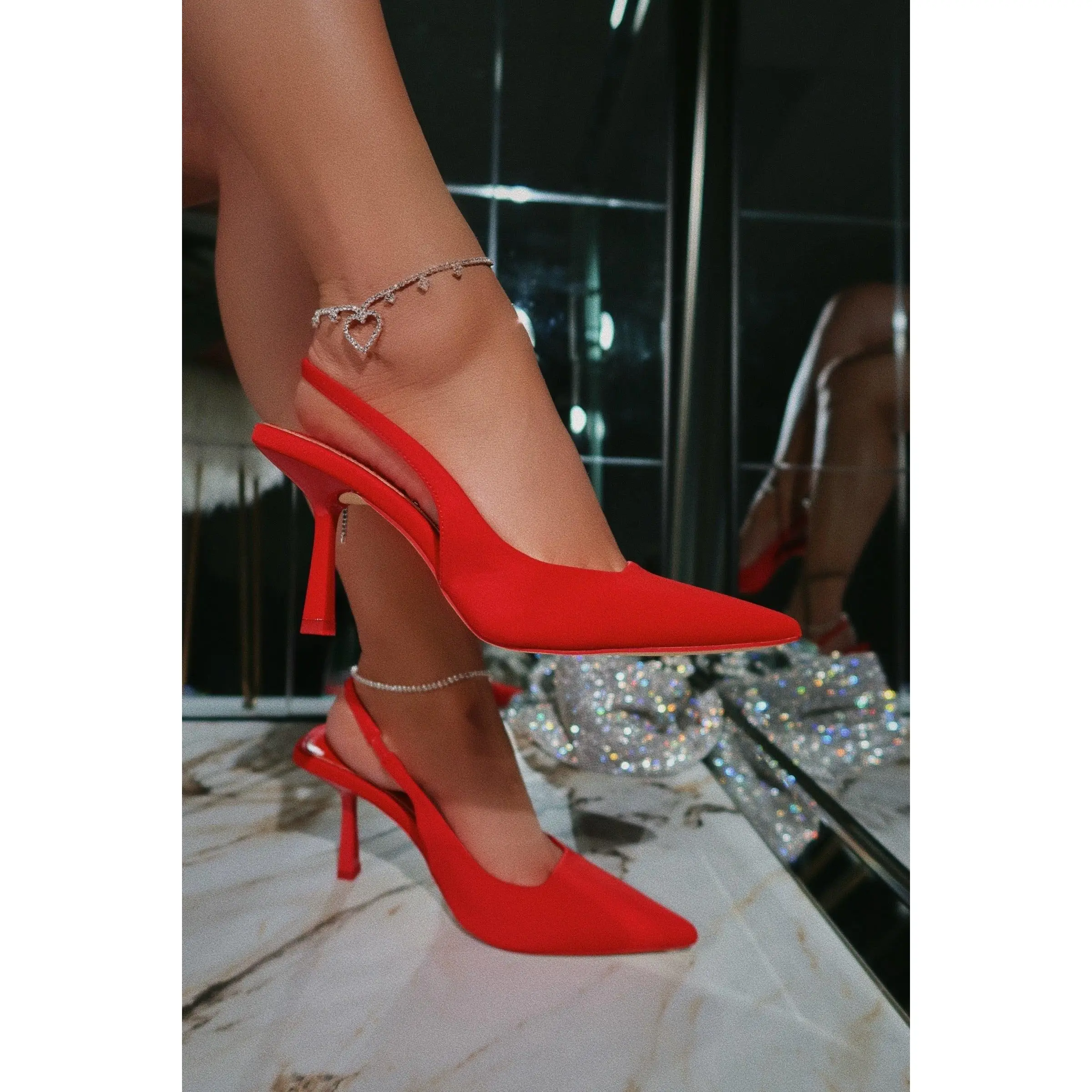 Caria Slingback Pumps - Red