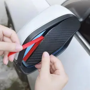 2pcs Car Rearview Mirror Rain Eyebrow Carbon Fiber Mirror Rain Snow Blocker Sun Visor For Audi Car Accessories
