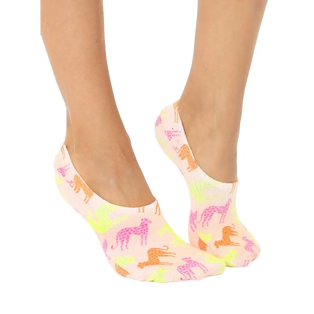 Cheetah Liner Socks | Super Soft Plush Low Cut Socks with Non-Slip Rubber Bottom - Unisex Casual Comfy Breathable Socks For Daily Wear - One Size Fits Most
