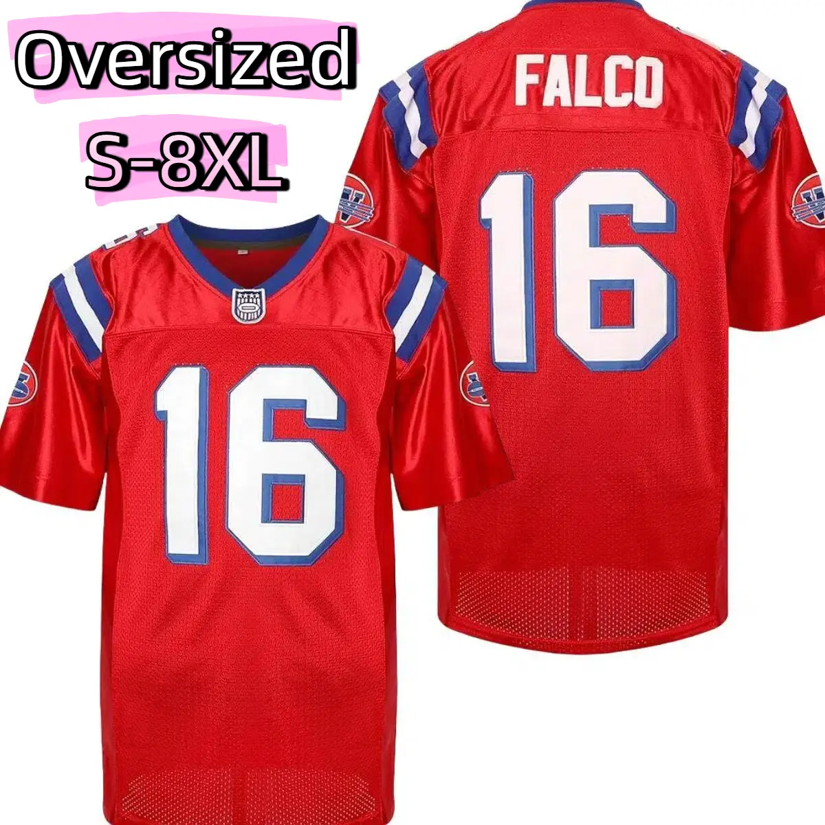 PLUS SIZE (S-8XL) FALCO #16 Men's Red Football Jersey - Authentic, Lightweight & Breathable Polyester, V-Neck, Short Sleeve Sports Uniform for Team Sports Polyester Fabric Oversize tiktokshopbacktoschool