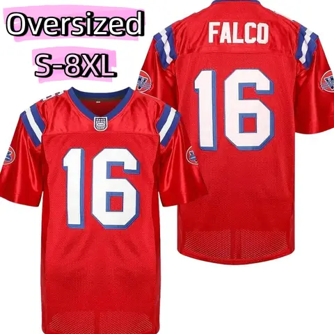 PLUS SIZE (S-8XL) FALCO #16 Men's Red Football Jersey - Authentic, Lightweight & Breathable Polyester, V-Neck, Short Sleeve Sports Uniform for Team Sports Polyester Fabric Oversize tiktokshopbacktoschool