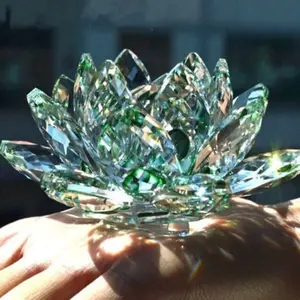 Beautiful Quartz Crystal Lotus Flower Ornament Home Décor