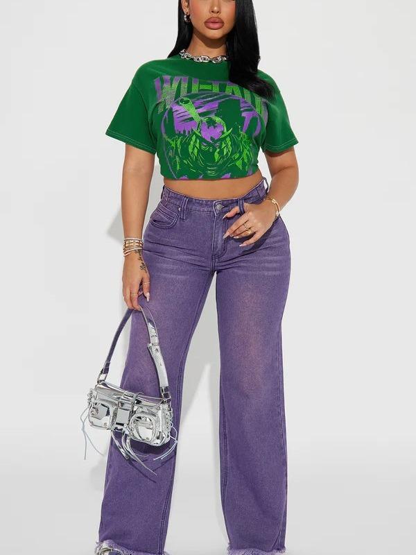 Ashtin Baggy Jeans - Purple