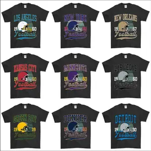 All 32 Teams Vintage Football T-Shirt - Black Edition - Bold Retro Fan Apparel for Game Day, Tailgating, and Showing Ultimate Team Pride Menswear Top