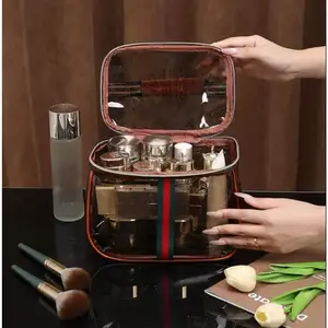 Clear Cosmetic Travel Bag – Waterproof & Spacious | Transparent Toiletry Pouch for TSA, Handheld | Stylish & Practical