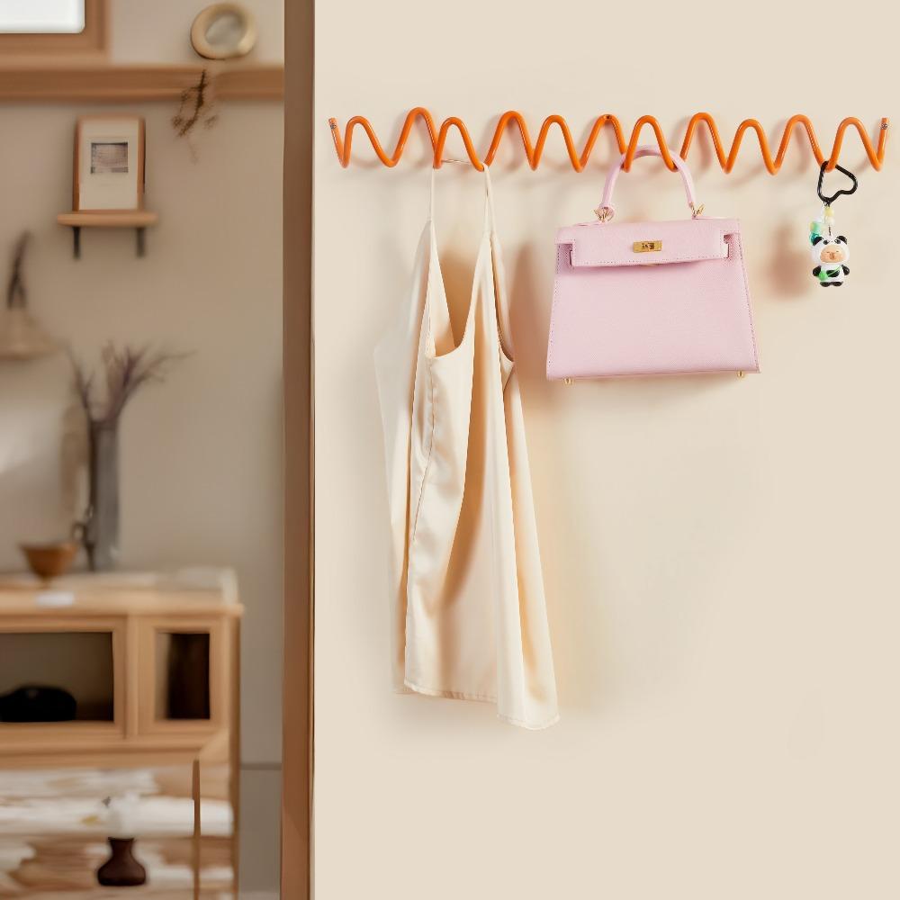 1pc Norse-style 3/4/5/6 Hook Wavy Coat and Scarf Hook | Exquisitely Crafted, Wall-Mounted Metal, Perfectly Combining Storage and Aesthetics, Suitable for Family Organization, Hotel Decoration, Clothing Store Display and Gifts