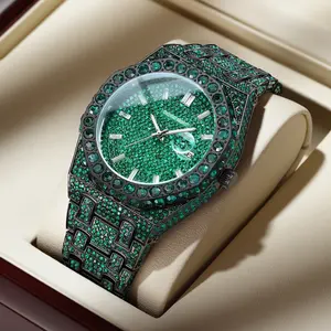 2026 Iced Out Full Pave Round Dial Watch! Sparkly Cubic Zirconia for Men & Women. Perfect Gift! watches for men. Date Night Essential! Stunning Iced Out Round Watch for Him & Her. A Gift They'll Adore.