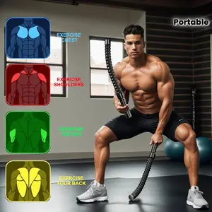 2pcs Cordless Combat Rope Men's And Women's Home Gym Portable Fitness Rope Household Portable Arm Muscle Sling Fitness Products.